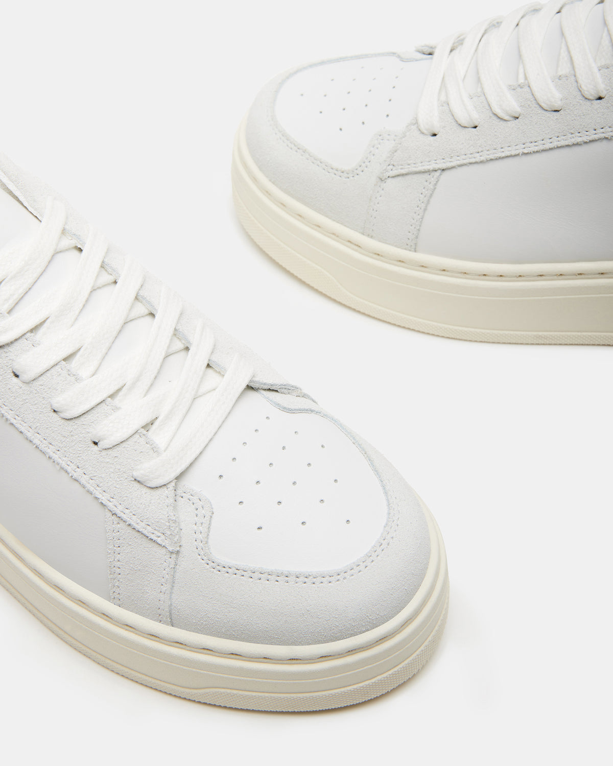 DOMINO White Leather Tonal Platform Sneaker | Women's Sneakers | Steve Madden