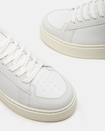 DOMINO White Leather Tonal Platform Sneaker | Women's Sneakers | Steve Madden