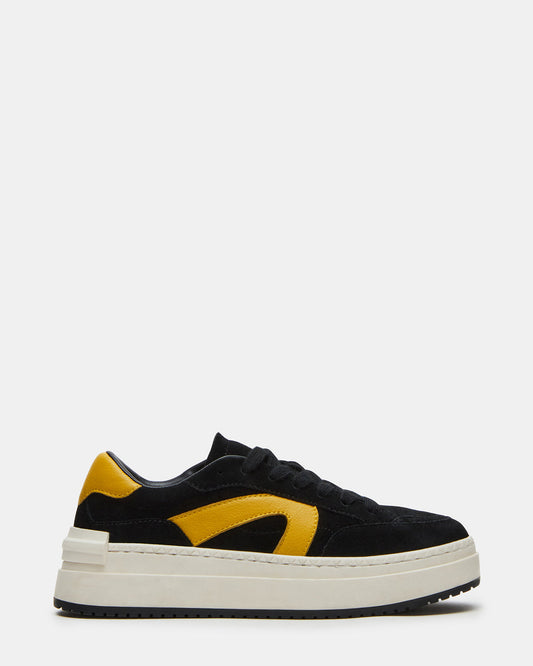 KICKFLIP Black Suede Platform Low-Top Sneaker | Women's Sneakers | Steve Madden