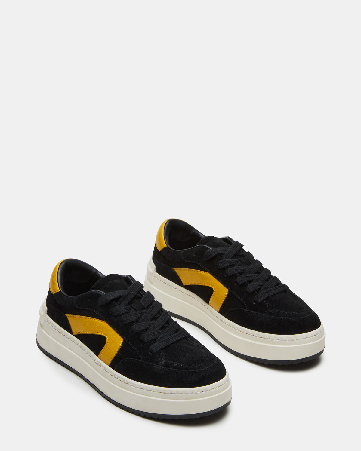 KICKFLIP Black Suede Platform Low-Top Sneaker | Women's Sneakers | Steve Madden