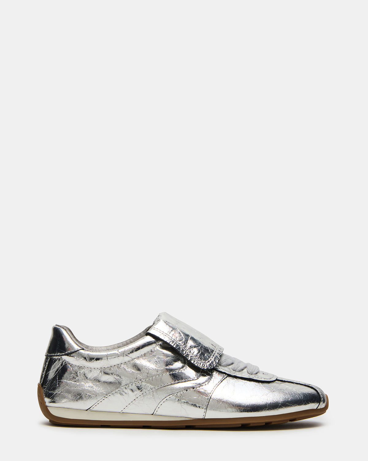 MOBILITY SIlver Leather Women's Low-Top Lace-Up Sneaker | Steve Madden