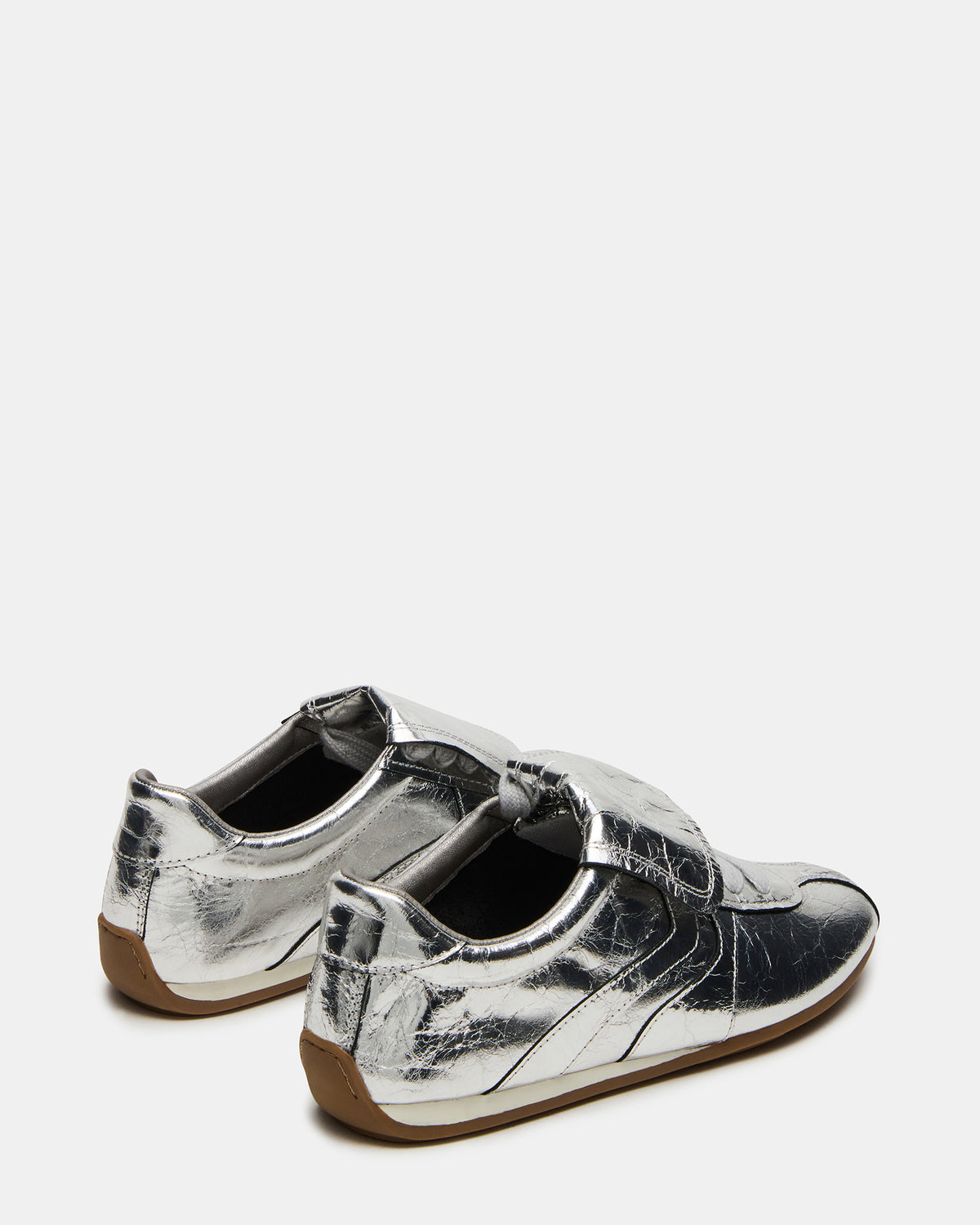 MOBILITY SIlver Leather Women's Low-Top Lace-Up Sneaker | Steve Madden