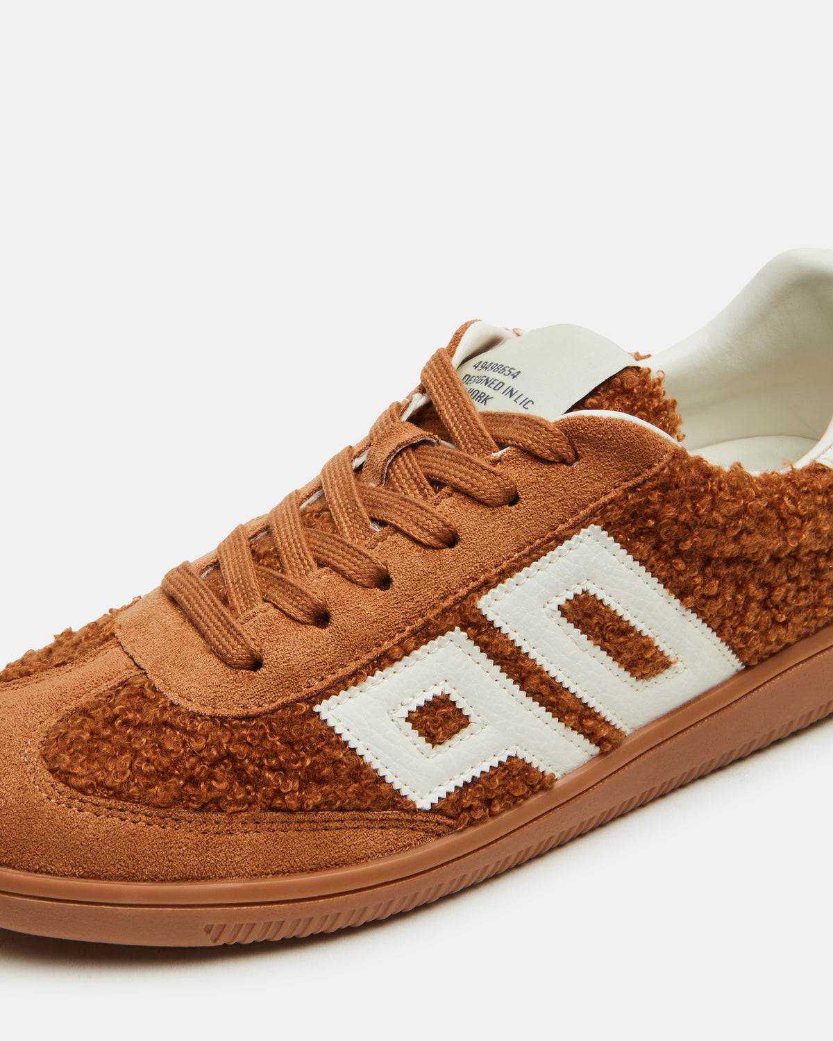 NINETIES Tobacco Low-Top Faux Shearling Sneaker | Women's Sneakers | Steve Madden