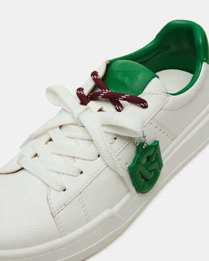 MARVIN White/Green Low-Top Lace-Up Women's Sneaker | Steve Madden
