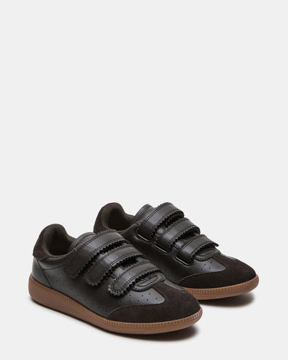 MOMENTUM Brown Suede Velcro Low-Top Women's Sneakers | Steve Madden