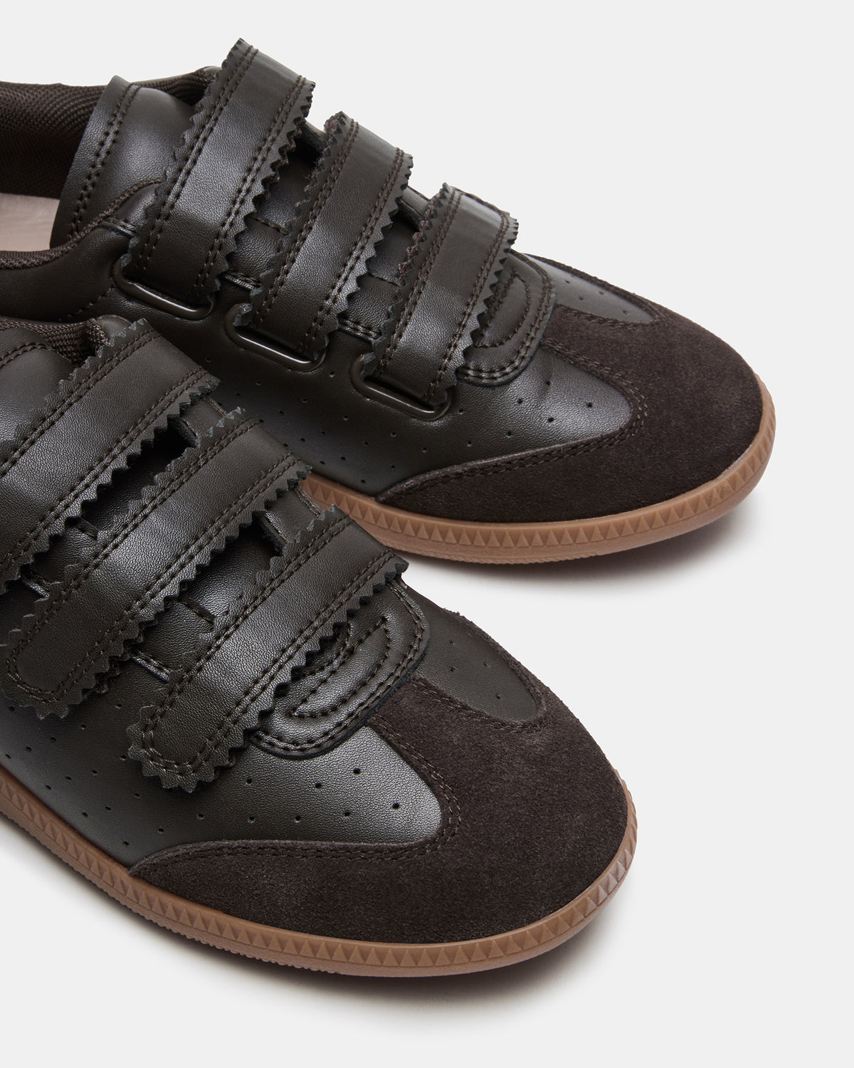 MOMENTUM Brown Suede Velcro Low-Top Women's Sneakers | Steve Madden