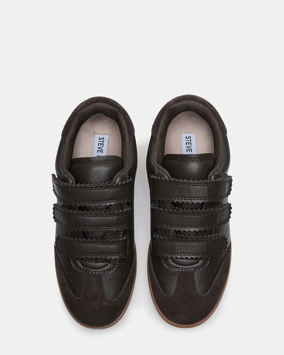 MOMENTUM Brown Suede Velcro Low-Top Women's Sneakers | Steve Madden