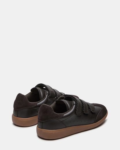 MOMENTUM Brown Suede Velcro Low-Top Women's Sneakers | Steve Madden
