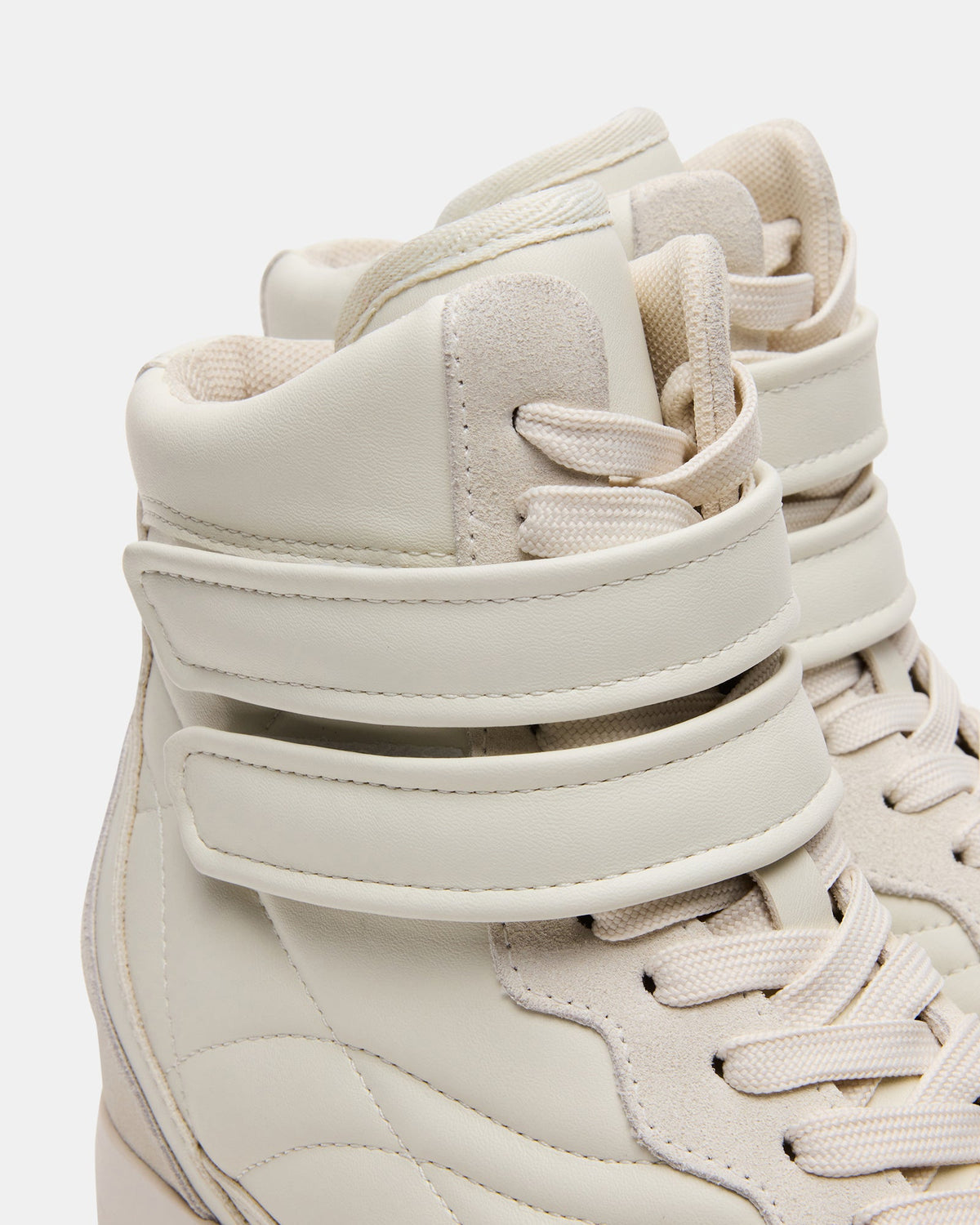 LIFTOFF White Leather Lace-Up High-Top Sneaker | Steve Madden