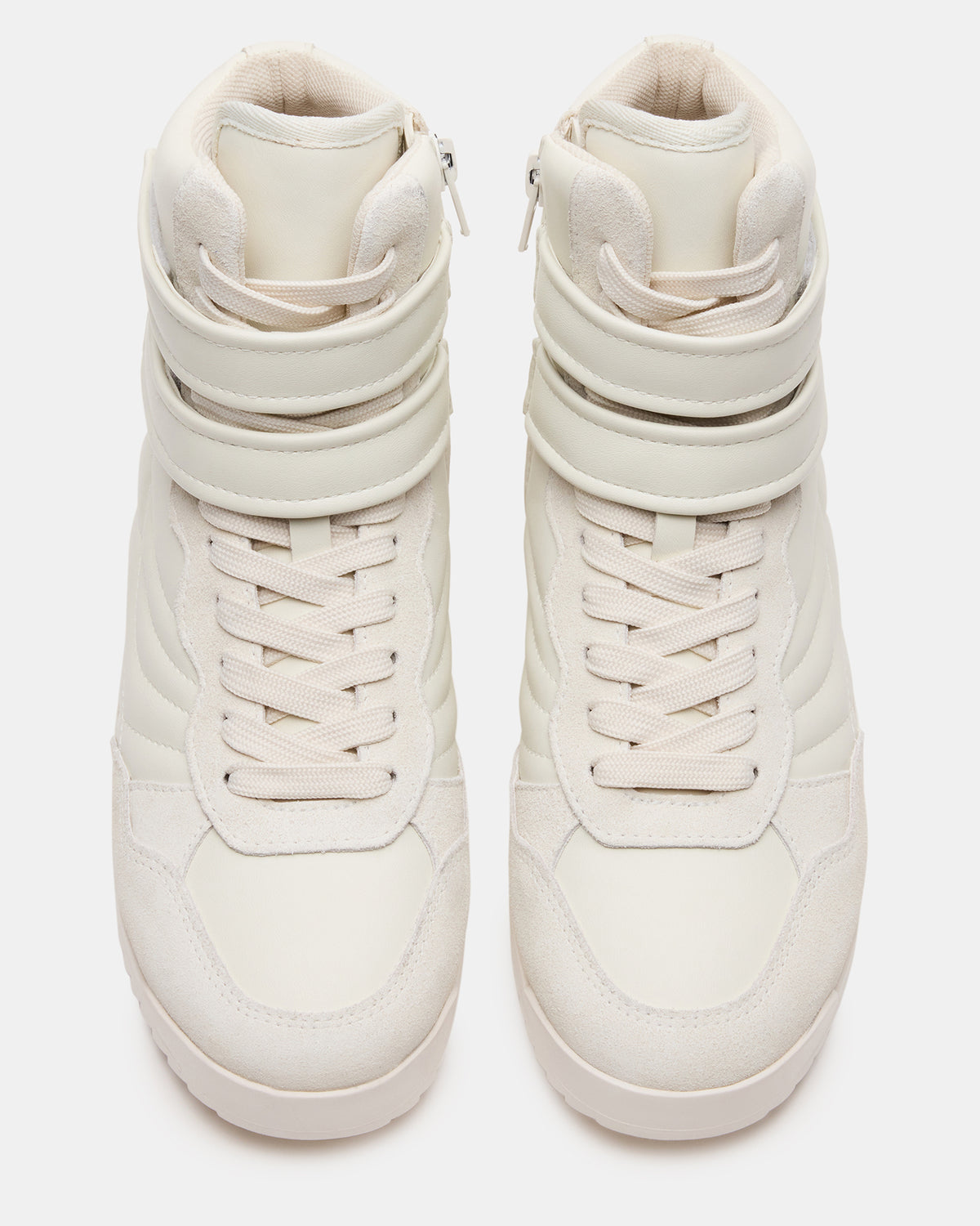 LIFTOFF White Leather Lace-Up High-Top Sneaker | Steve Madden