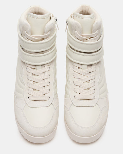 LIFTOFF White Leather Lace-Up High-Top Sneaker | Steve Madden