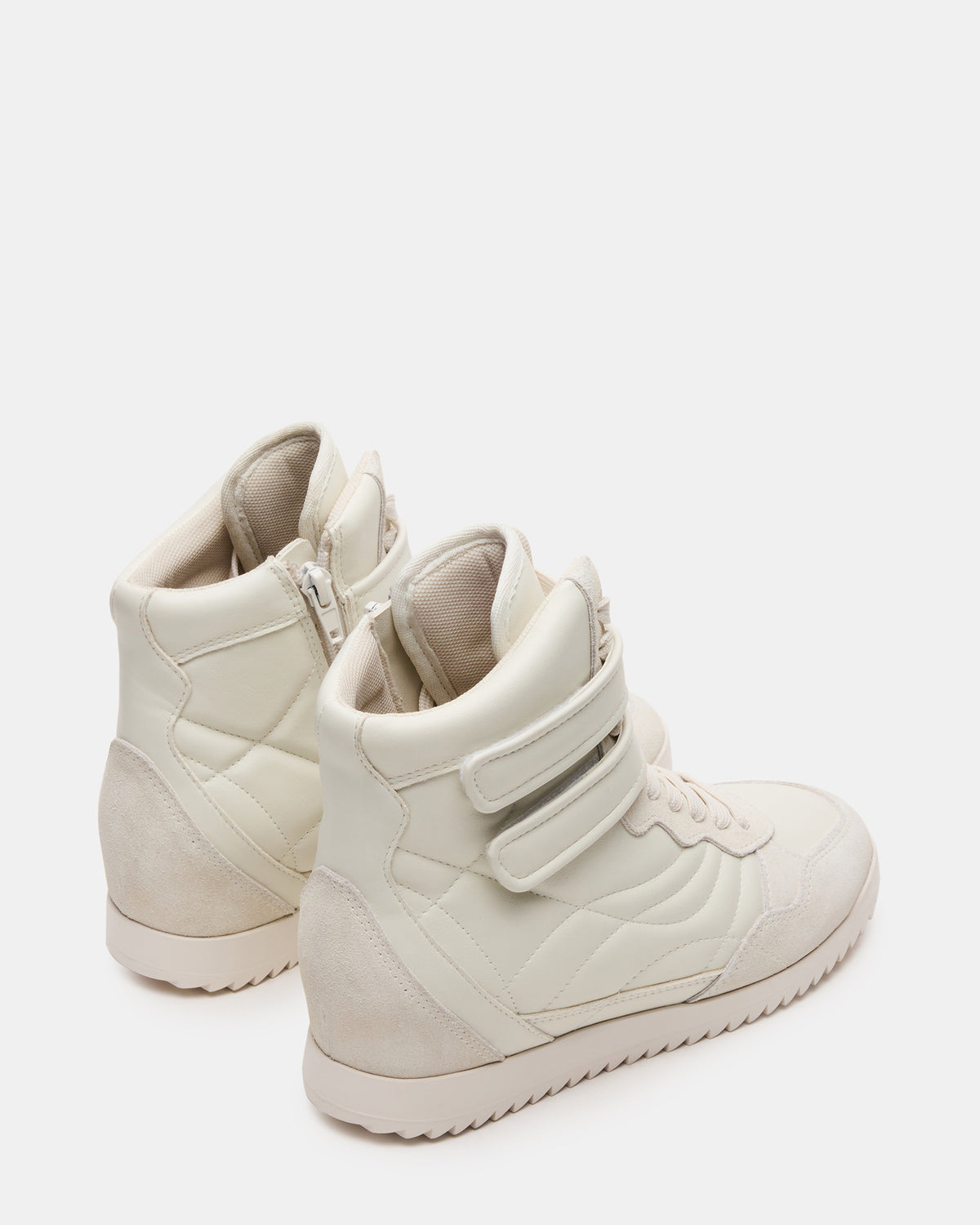 LIFTOFF White Leather Lace-Up High-Top Sneaker | Steve Madden