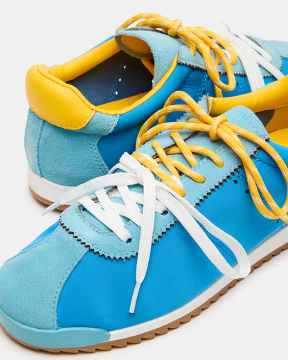 MIRAGE Blue/Yellow Low-Top Sneaker | Women's Sneakers | Steve Madden