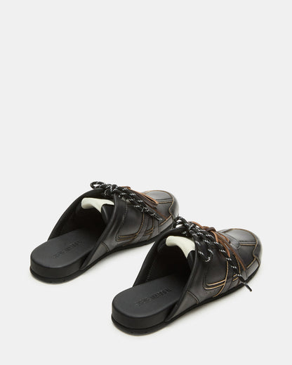 MAYSA Black Distressed Women's Low-Top Slip-On Mule Sneakers | Steve Madden