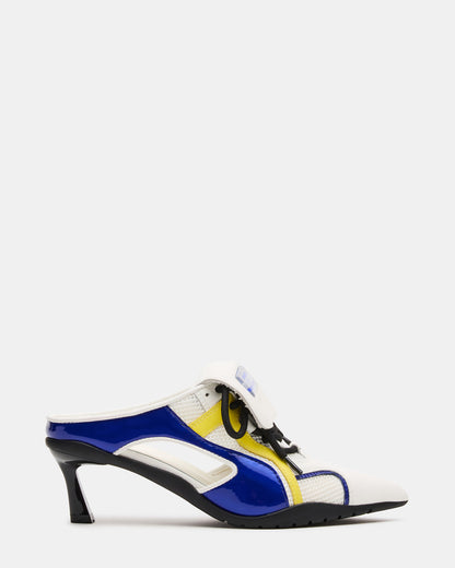 SHEVRON Blue Multi Pointed-Toe Lace-Up Women's Sneaker | Steve Madden