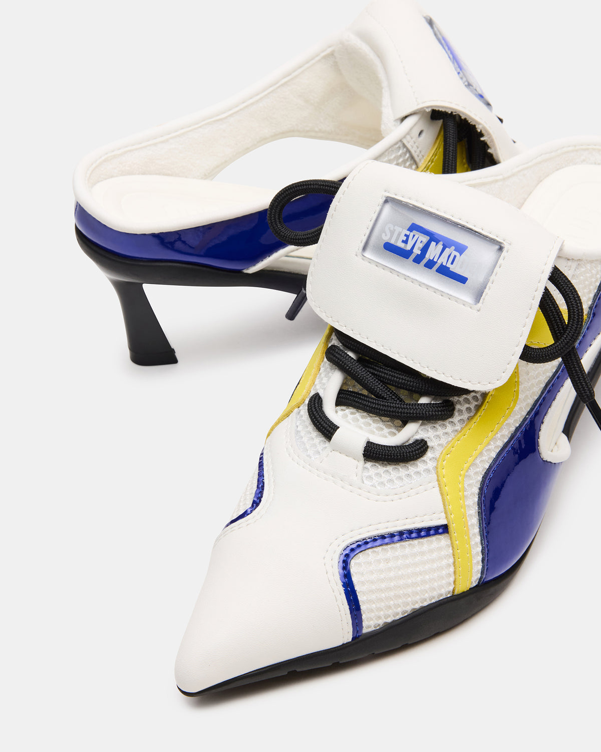 SHEVRON Blue Multi Pointed-Toe Lace-Up Women's Sneaker | Steve Madden