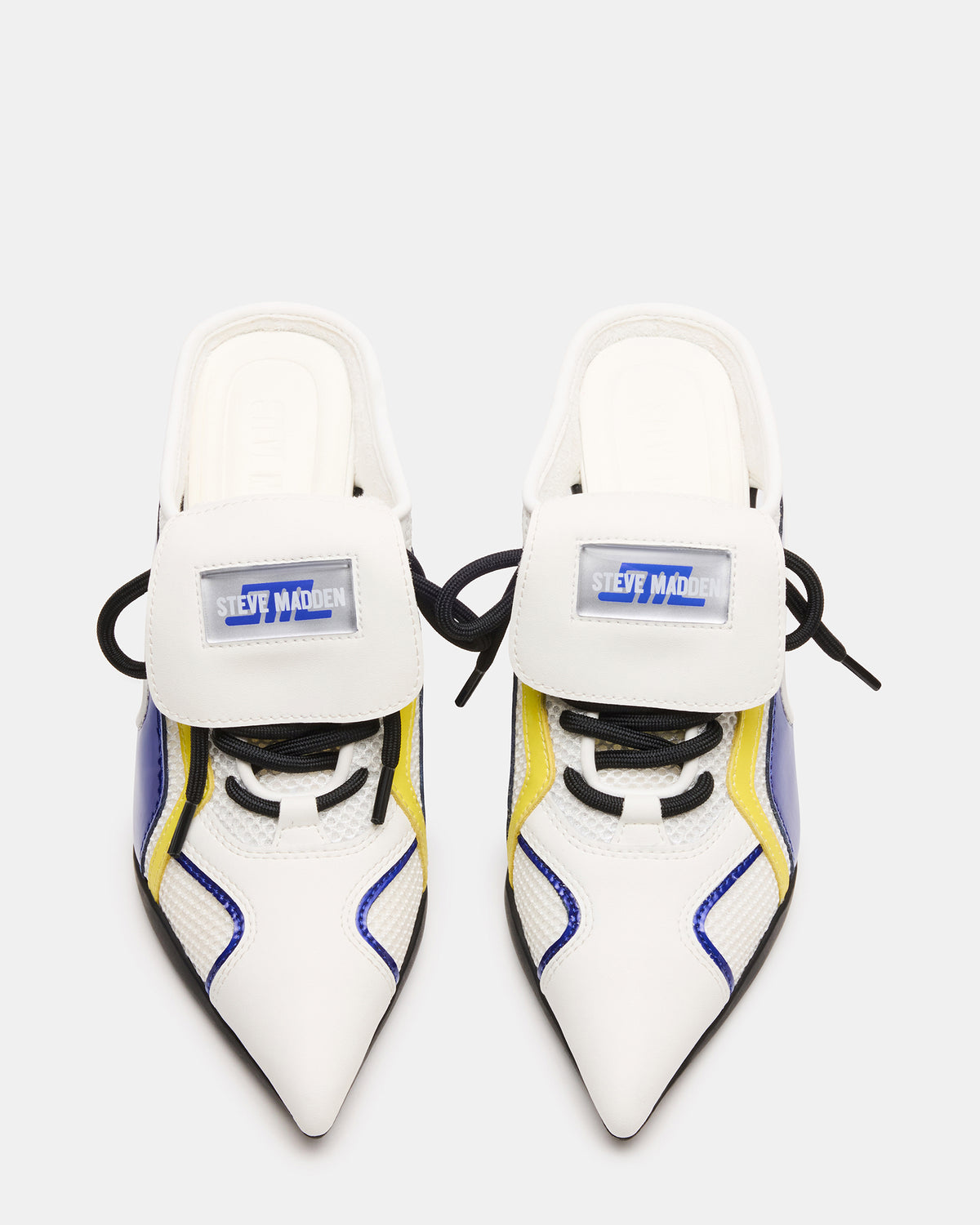 SHEVRON Blue Multi Pointed-Toe Lace-Up Women's Sneaker | Steve Madden