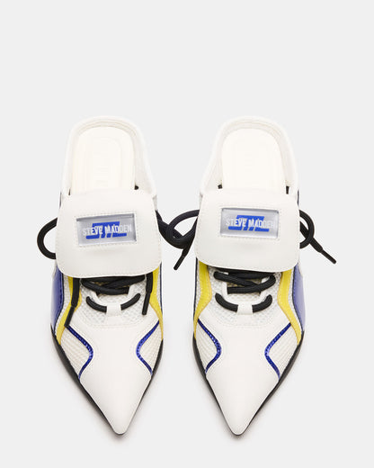 SHEVRON Blue Multi Pointed-Toe Lace-Up Women's Sneaker | Steve Madden