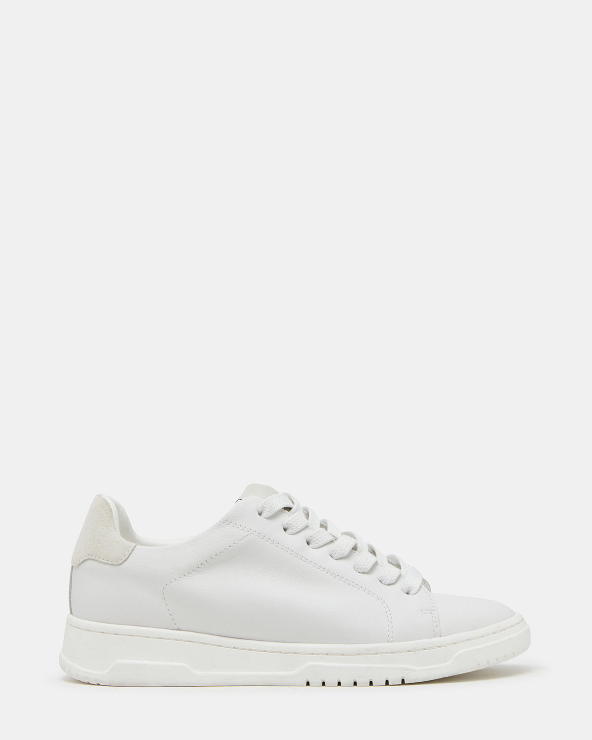 ELSIN White Leather Women's Low-Top Lace-Up Sneaker | Steve Madden