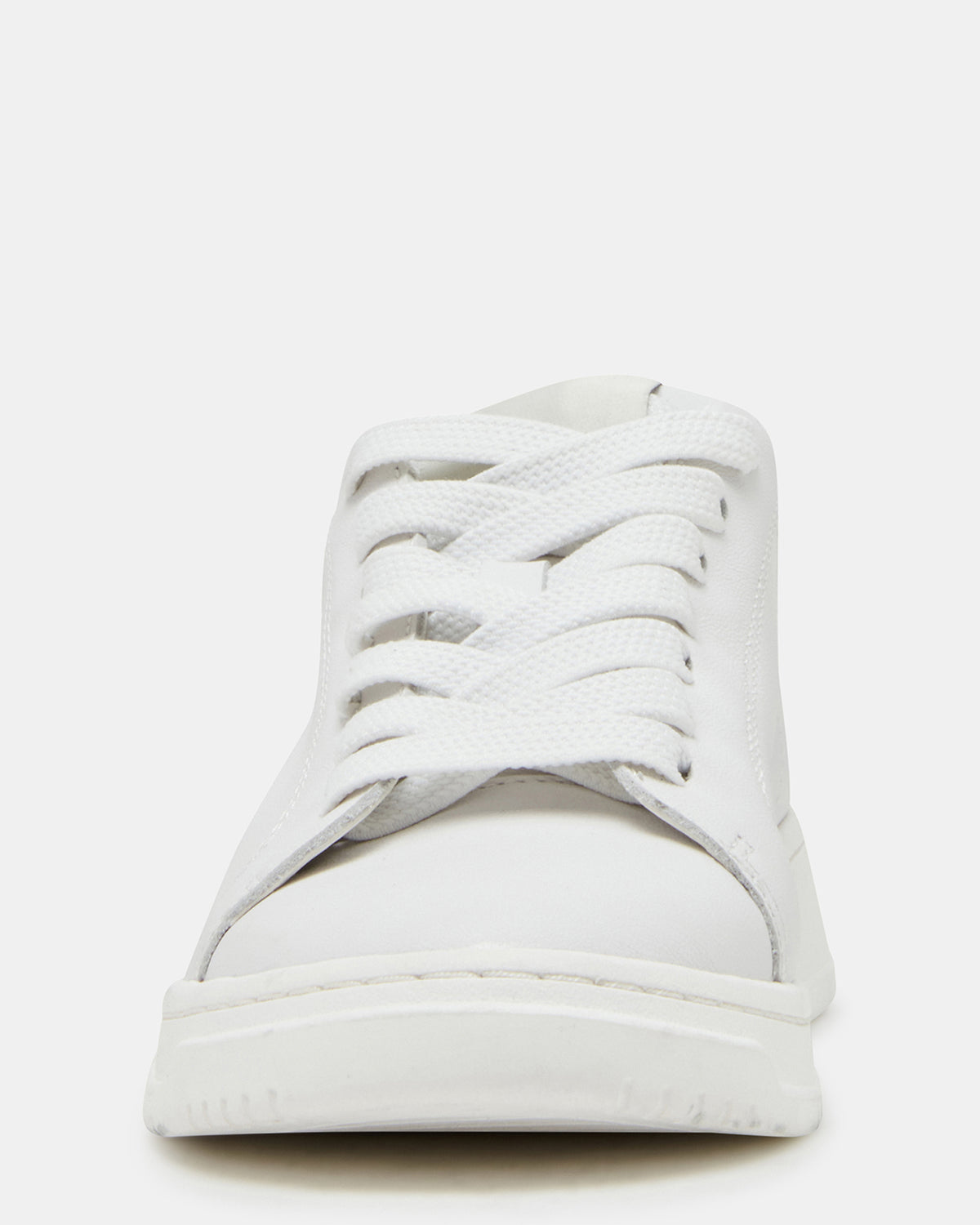 ELSIN White Leather Women's Low-Top Lace-Up Sneaker | Steve Madden