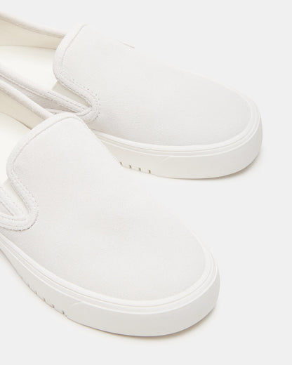 MURPHY White Suede Women's Low-Top Sneaker | Steve Madden