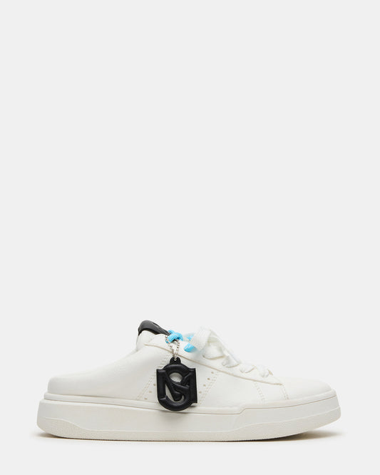 MARNEY White/Black Low-Top Lace-Up Mule Women's Sneaker | Steve Madden