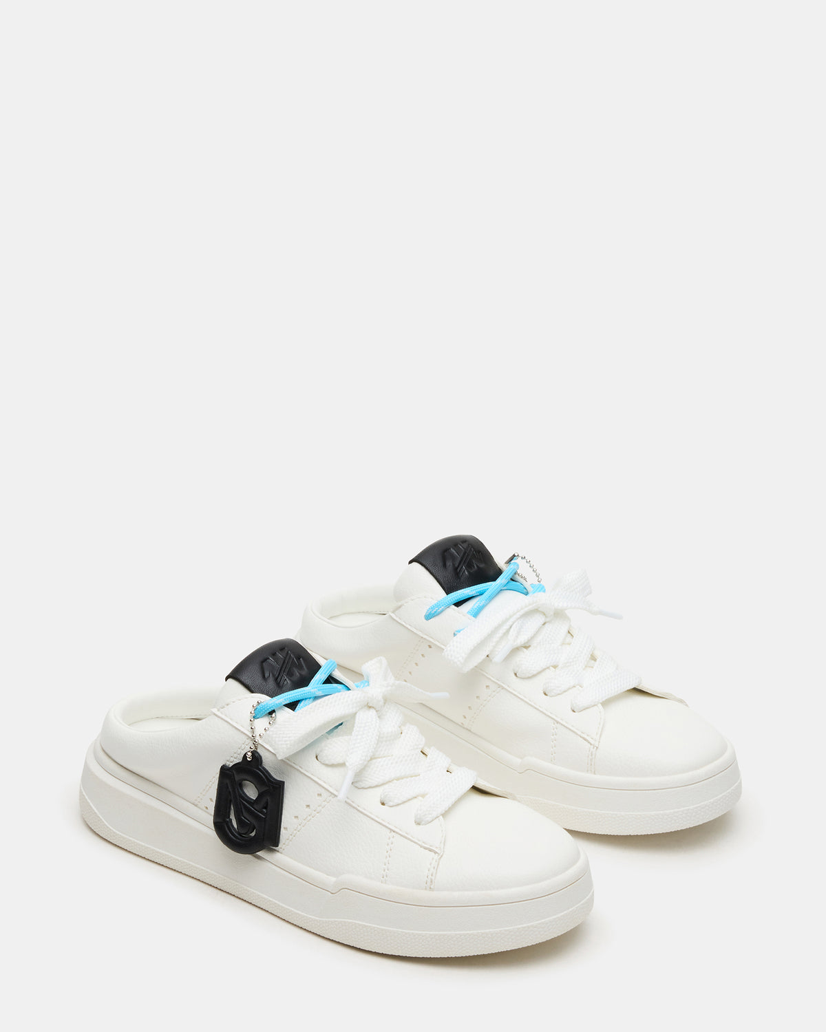 MARNEY White/Black Low-Top Lace-Up Mule Women's Sneaker | Steve Madden