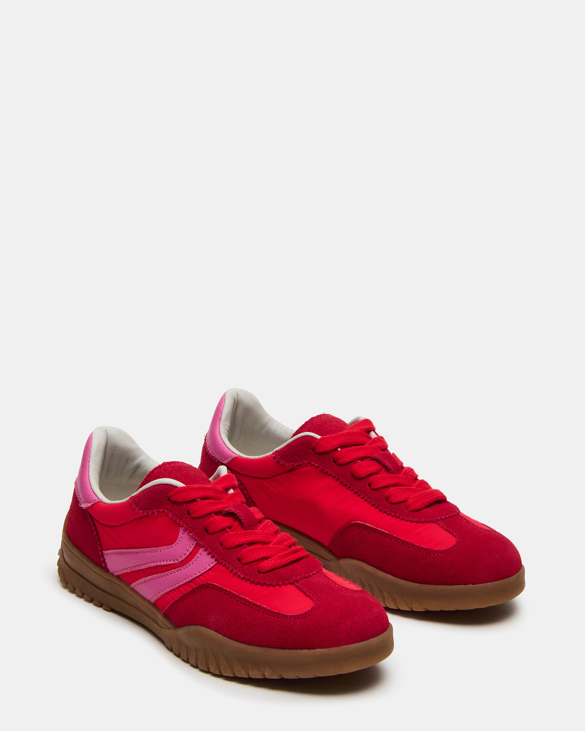FUME Red Multi Women's Low-Top Lace-Up Sneaker | Steve Madden
