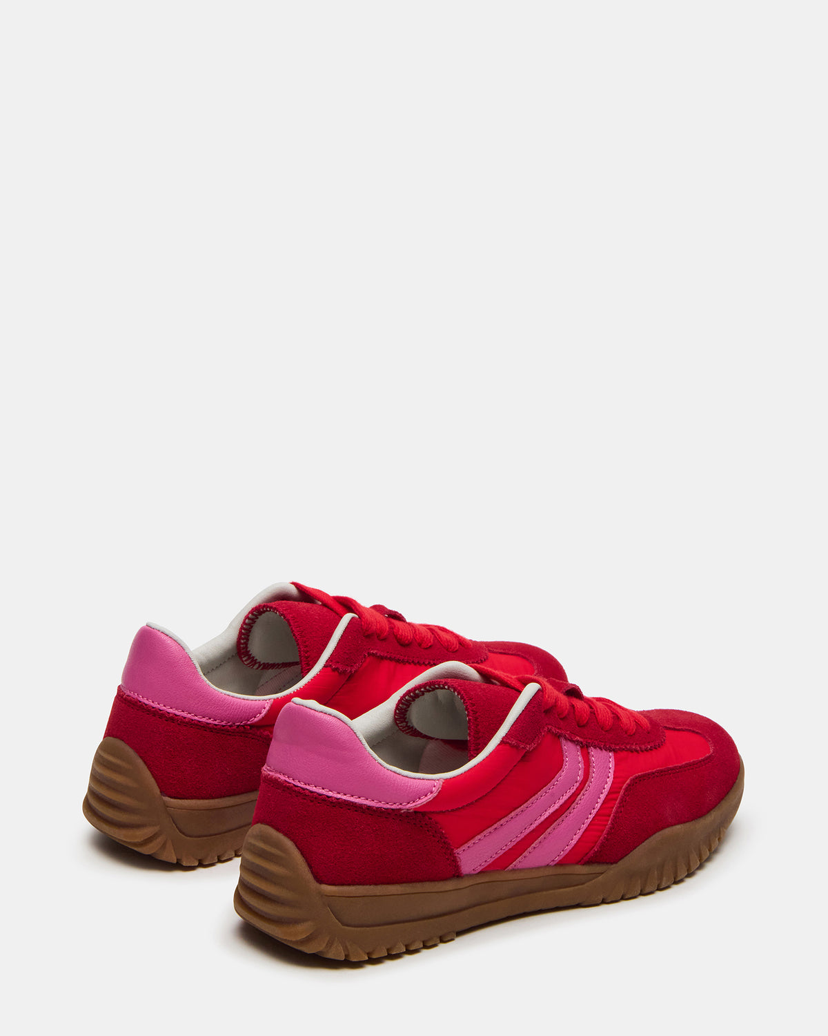 FUME Red Multi Women's Low-Top Lace-Up Sneaker | Steve Madden