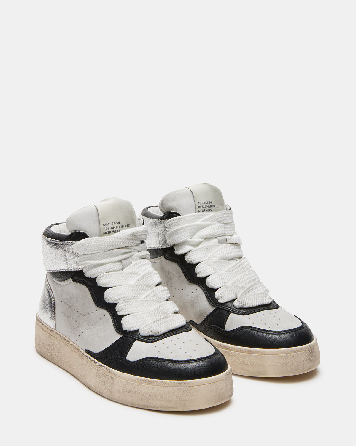 ENDLESS Black White High-Top Lace-Up Sneaker | Women's Sneakers | Steve Madden