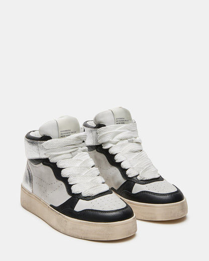 ENDLESS Black White High-Top Lace-Up Sneaker | Women's Sneakers | Steve Madden