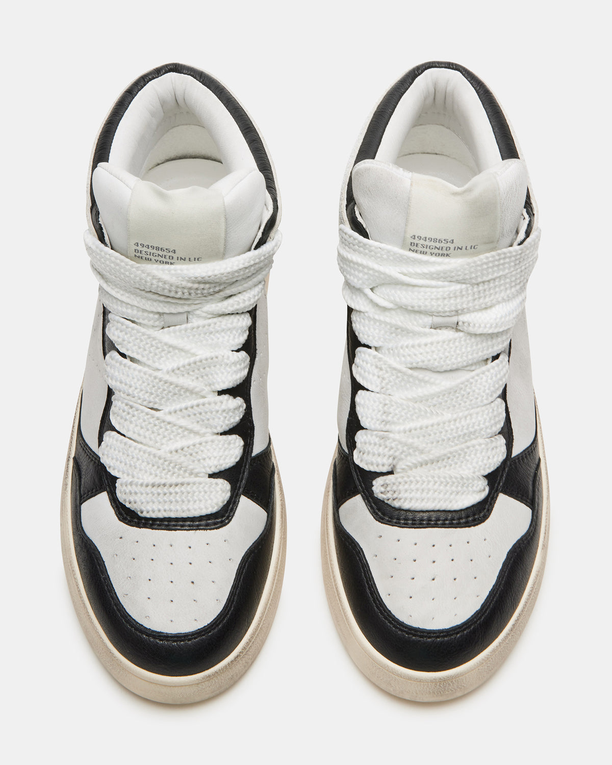ENDLESS Black White High-Top Lace-Up Sneaker | Women's Sneakers | Steve Madden