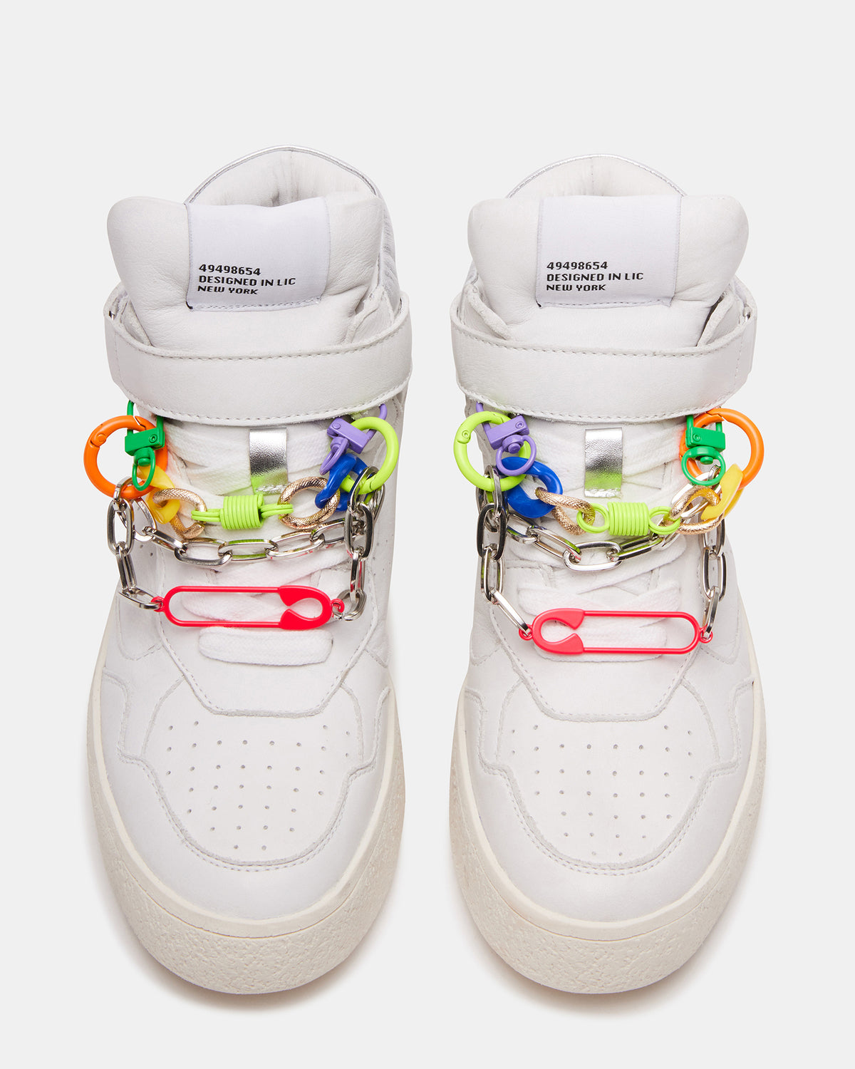 EMILEE White Leather High Top Lace Up Sneaker | Women's Sneakers | Steve Madden