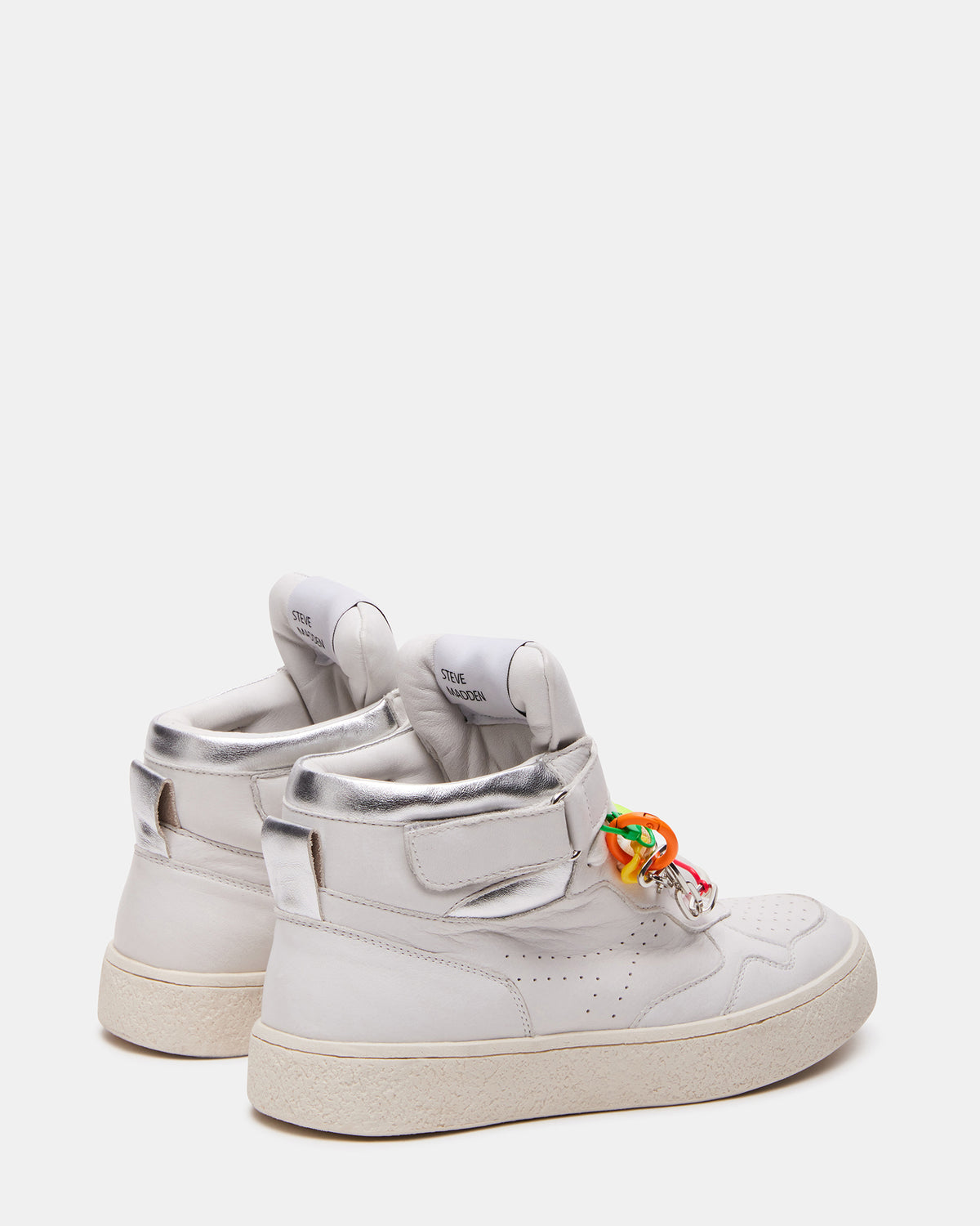 EMILEE White Leather High Top Lace Up Sneaker | Women's Sneakers | Steve Madden