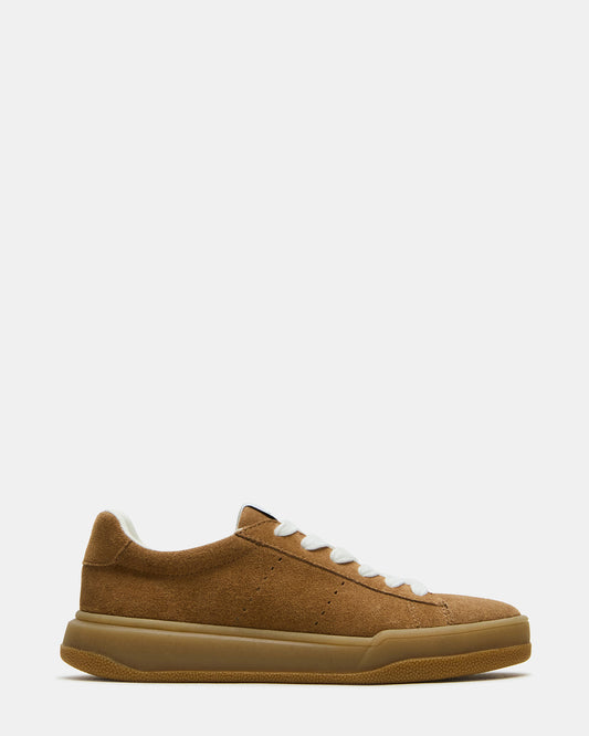 STRIVE Tan Suede Low-Top Lace-Up Sneaker | Women's Sneakers | Steve Madden