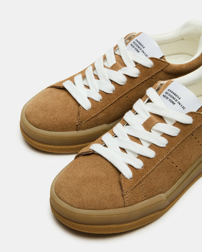STRIVE Tan Suede Low-Top Lace-Up Sneaker | Women's Sneakers | Steve Madden