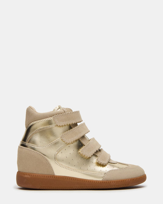 MUSTANG Gold Women's High-Top Velcro Sneaker | Steve Madden