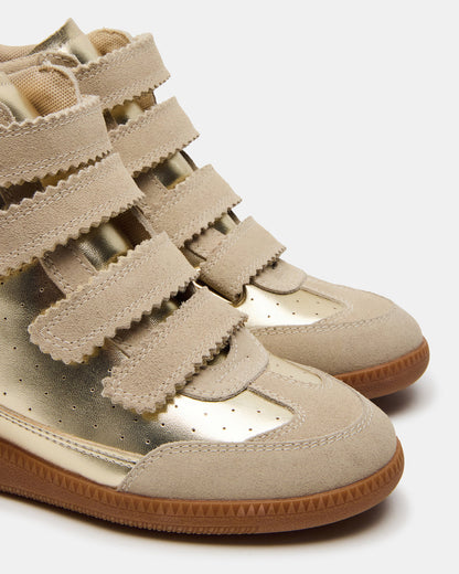 MUSTANG Gold Women's High-Top Velcro Sneaker | Steve Madden