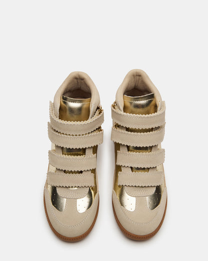 MUSTANG Gold Women's High-Top Velcro Sneaker | Steve Madden