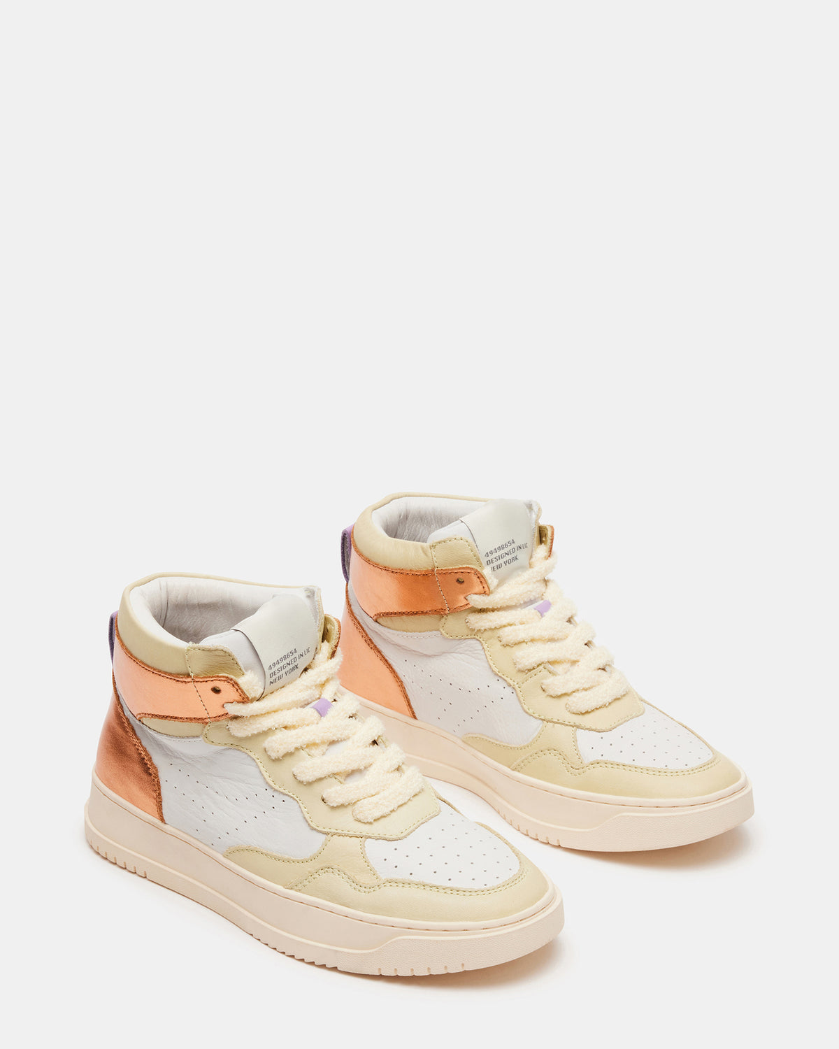 MARKED Yellow Multi High-Top Lace-Up Sneaker | Women's Sneakers | Steve Madden