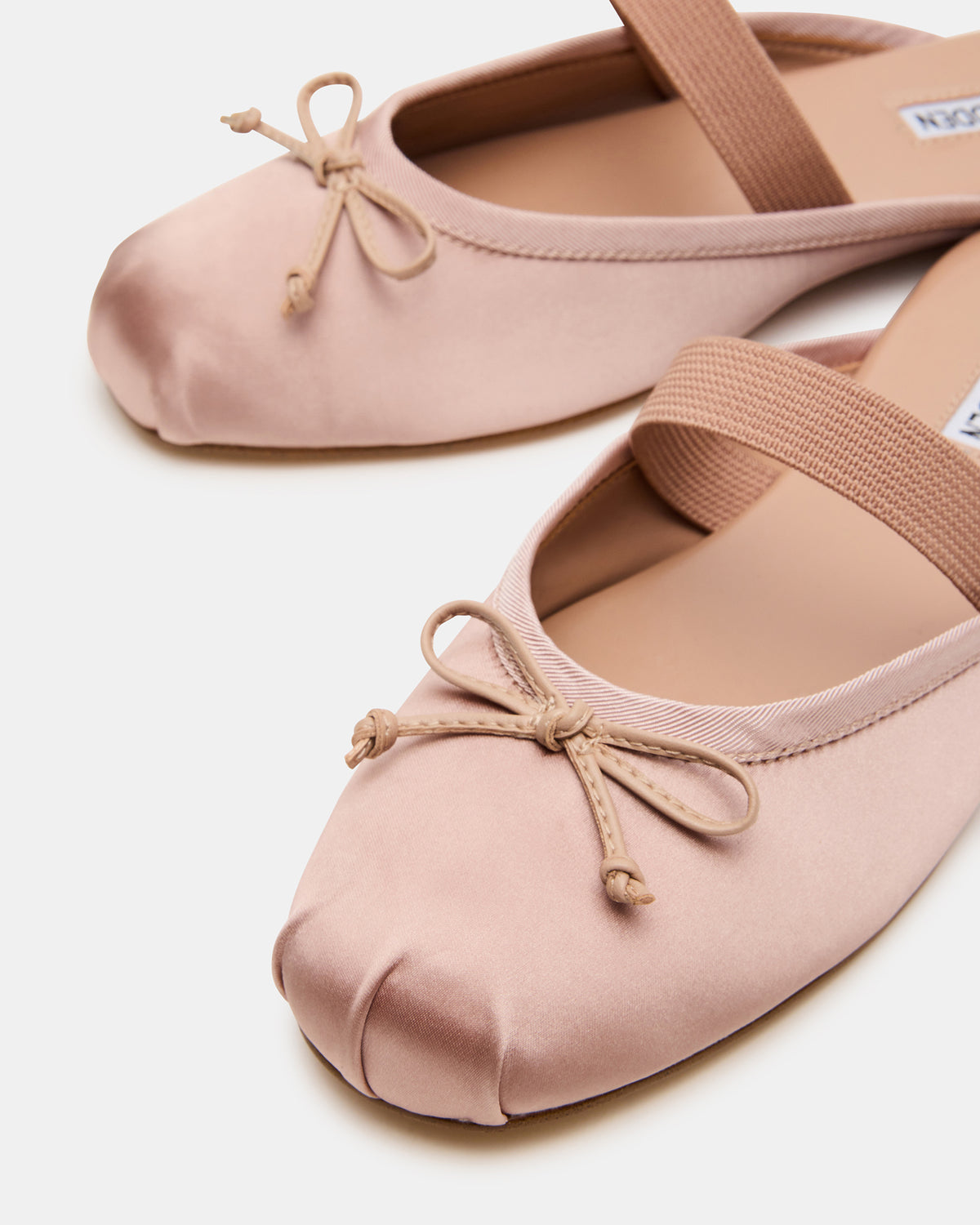 CUTESY Blush Satin Slip-On Ballet Mule Women's Flat | Steve Madden