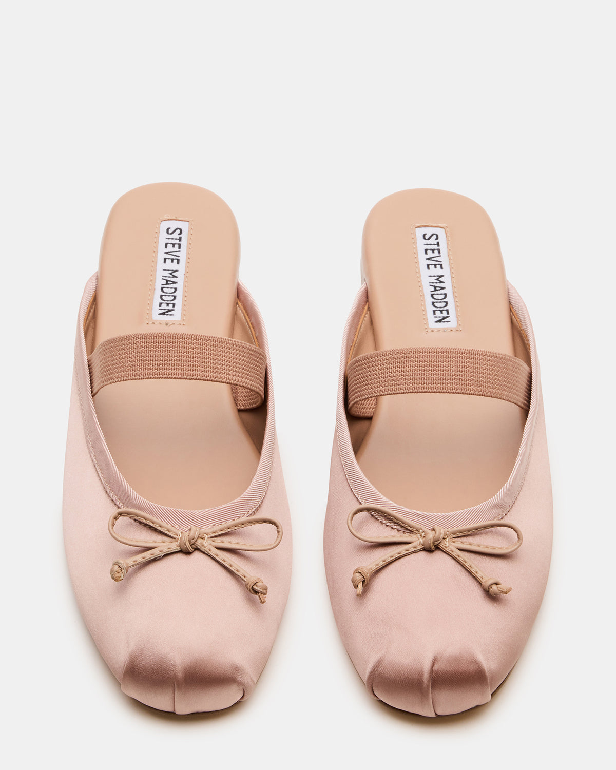 CUTESY Blush Satin Slip-On Ballet Mule Women's Flat | Steve Madden
