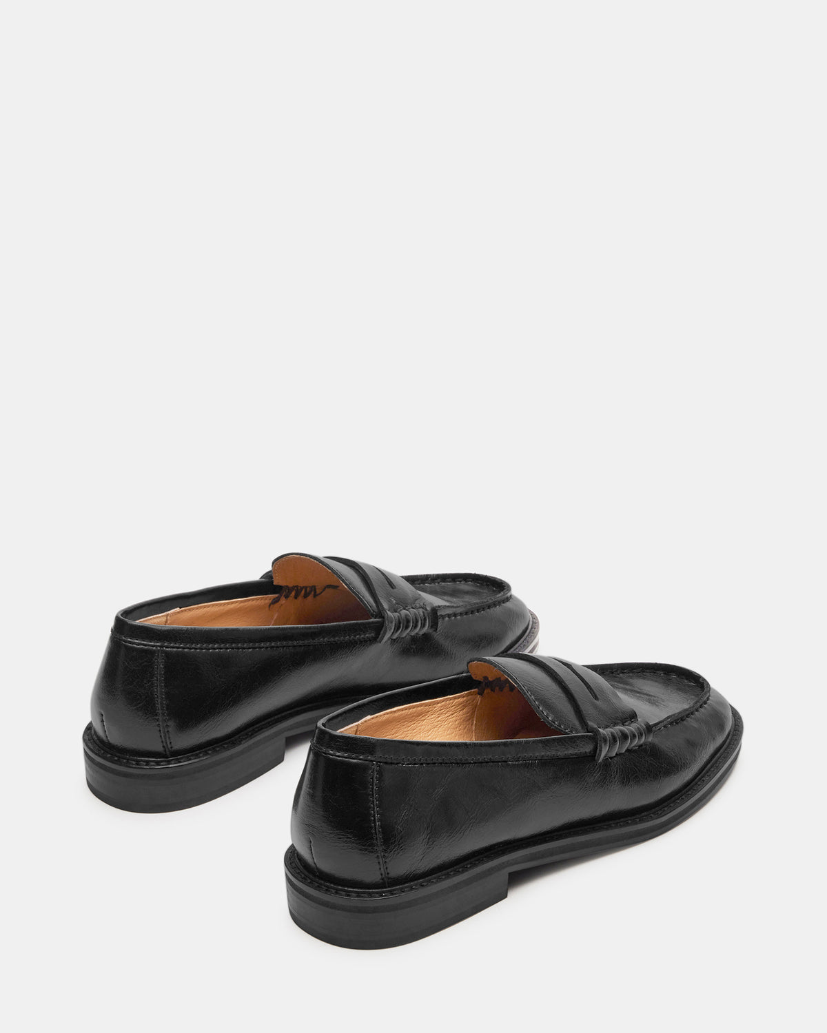 MADISON Black Leather Women's Penny Loafer | Steve Madden