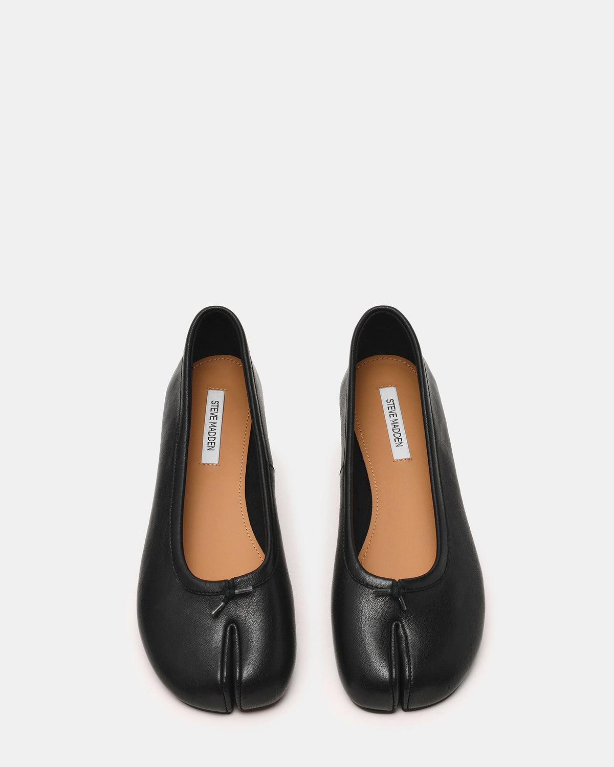 CALICO Black Leather Split Toe Tabi Women's Ballet Flat | Steve Madden