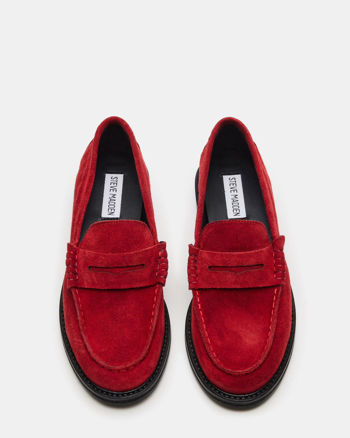MADISON Red Suede Women's Penny Loafer | Steve Madden