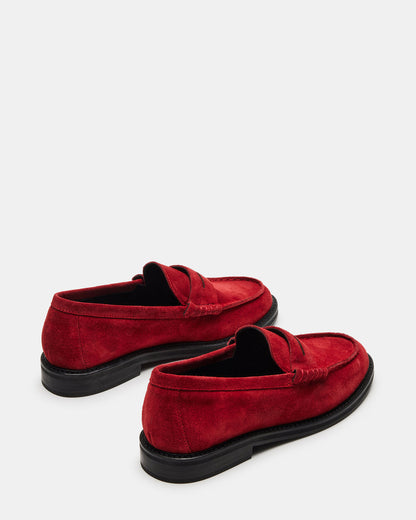 MADISON Red Suede Women's Penny Loafer | Steve Madden