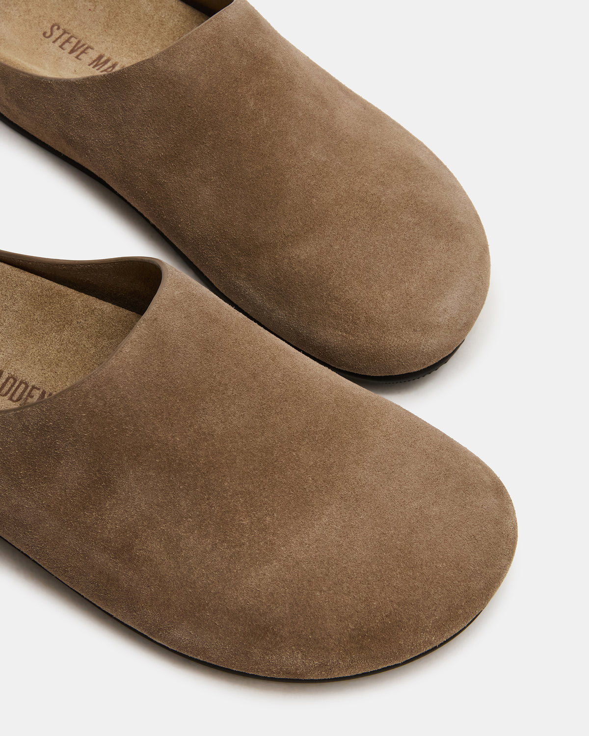 FERN Taupe Suede Mule Slip-On Round-Toe Women's Flat | Steve Madden