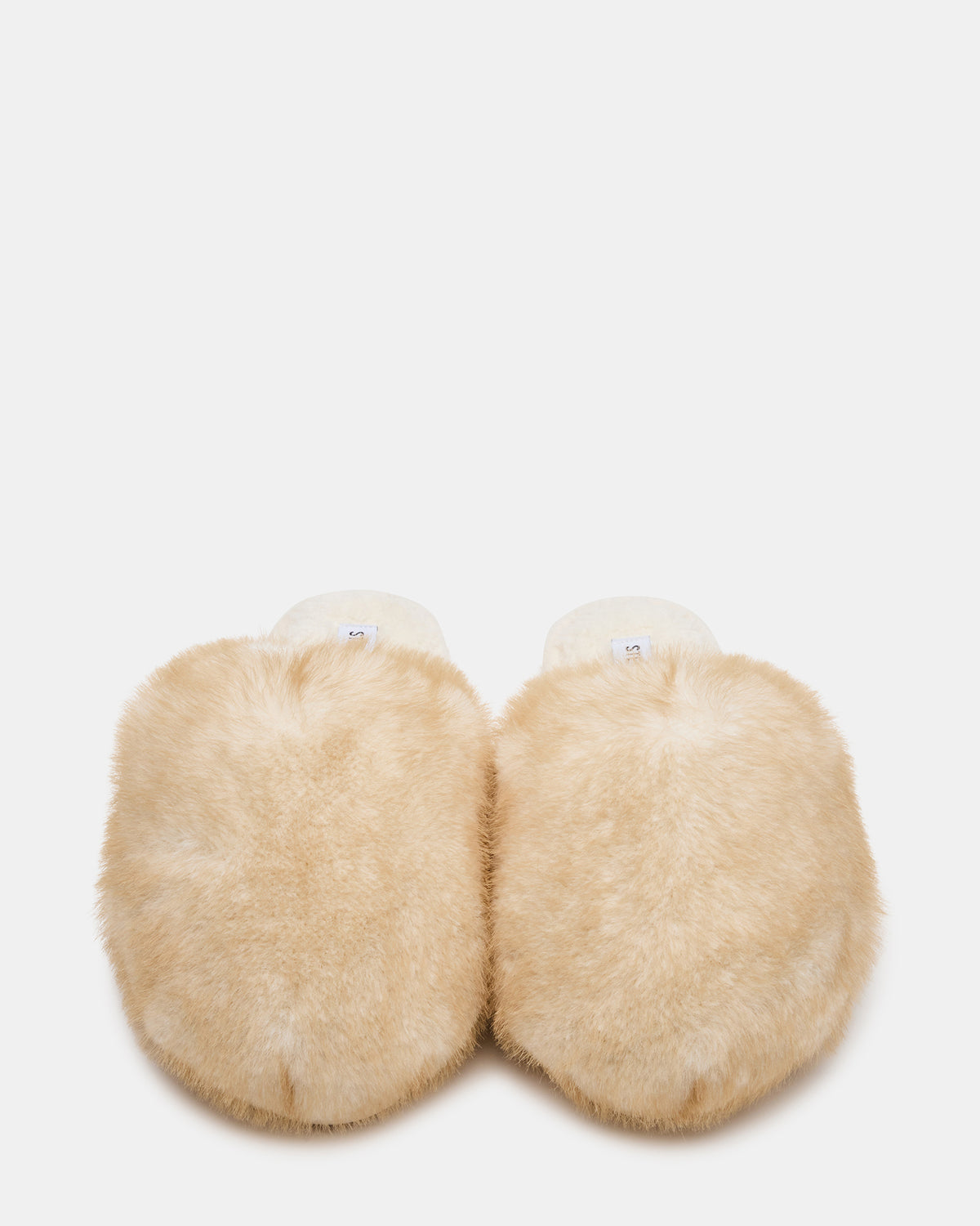 POOF Natural Slip-On Faux Fur Mule Women's Flat | Steve Madden