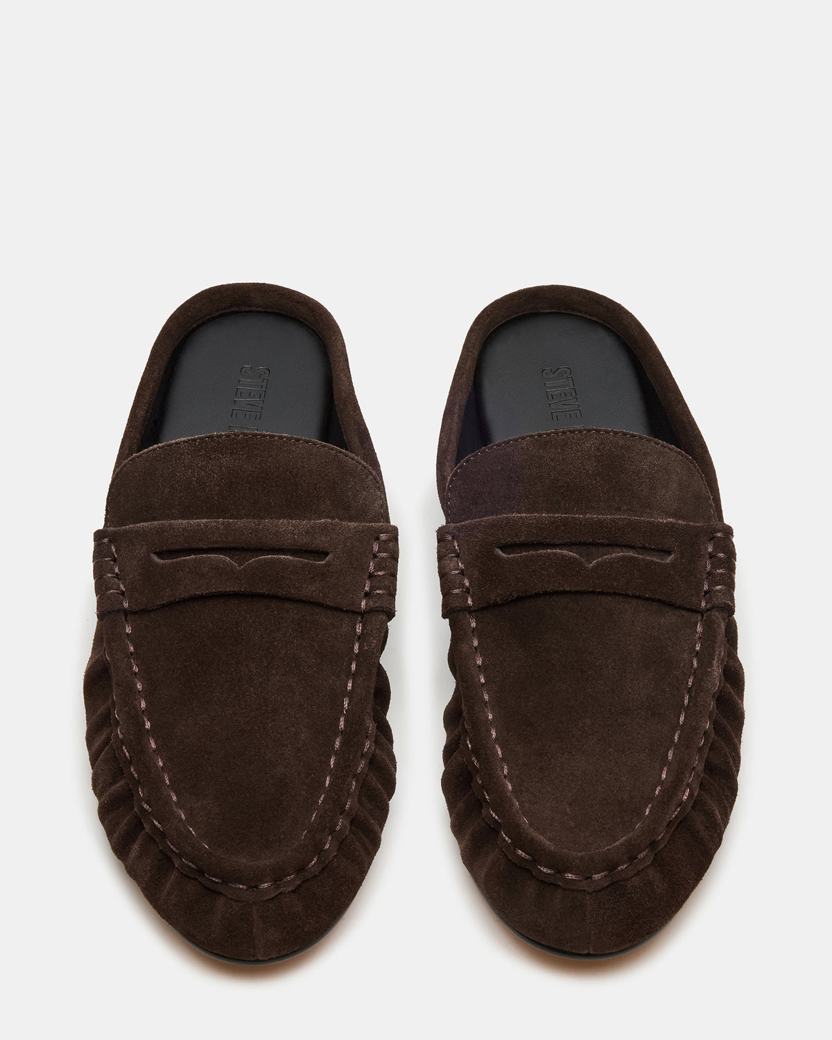 RAFE Chocolate Brown Suede Slip-On Mule Women's Flat | Steve Madden