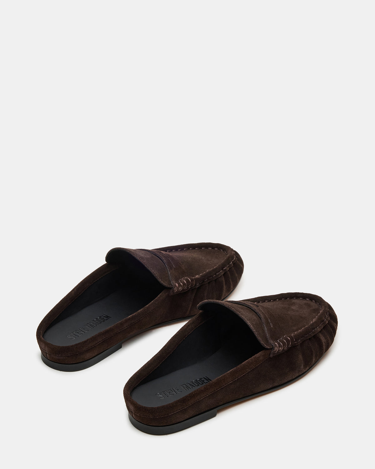 RAFE Chocolate Brown Suede Slip-On Mule Women's Flat | Steve Madden